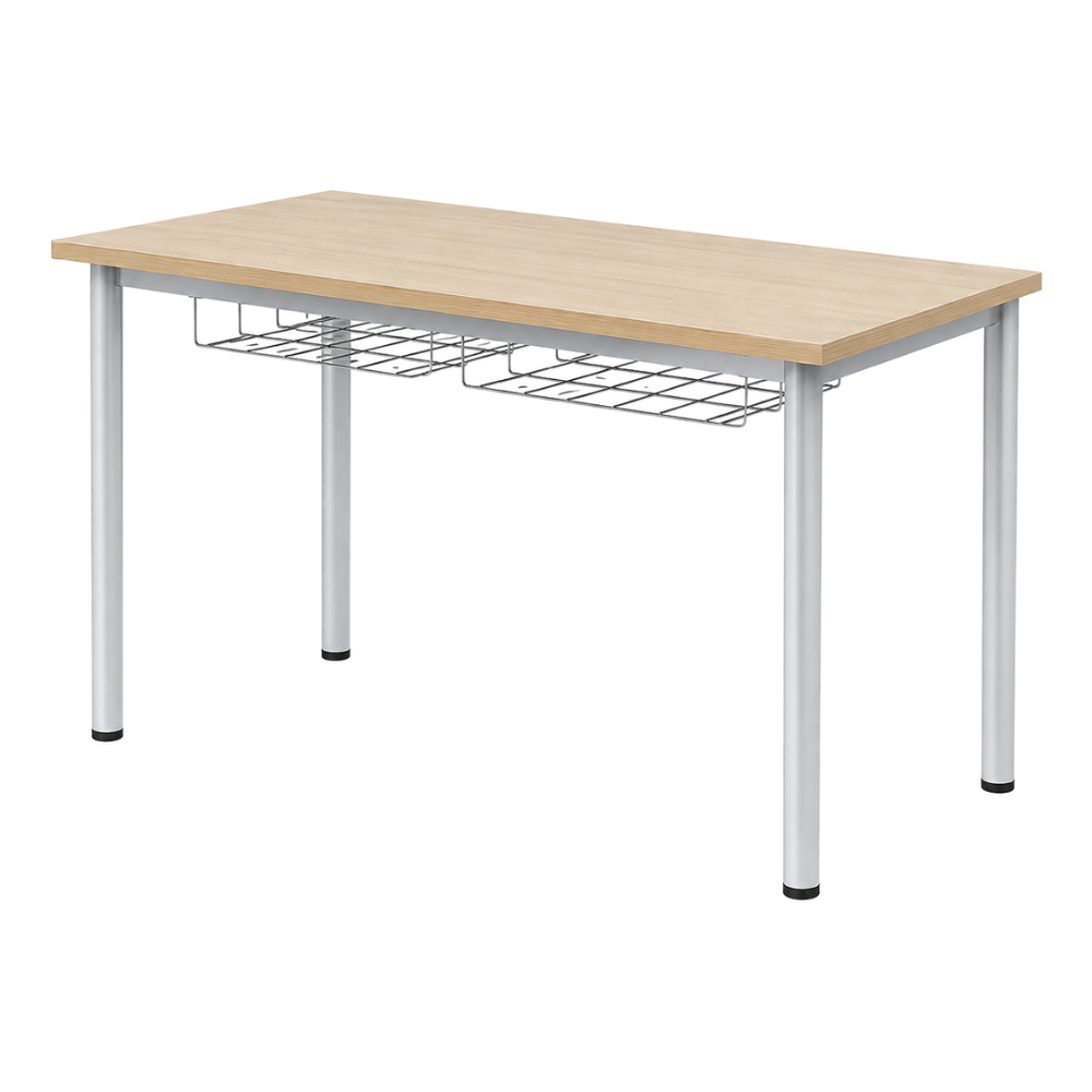 Tavolo multiuso scolastico rettangolare con struttura RAL 9006